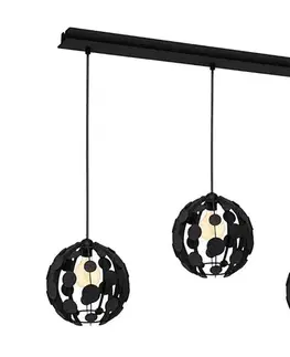 Svietidlá  Luster na lanku GAIA 3xE27/60W/230V čierna/hnedá MLP6327