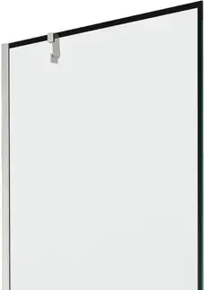 Sprchové dvere MEXEN/S - Next vaňová zástena FIX 90 x 150, čierna vzor, nikel kartáčovaná 895-090-000-00-70-97