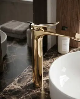 Kúpeľňové batérie REA - Umývadlová batéria PREMIUM Vision Gold vysoká REA-B8944