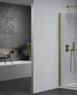 Vane MEXEN/S - PRETORIA duo sprchovací kút 80 x 80, transparent, zlatá + vanička vrátane sifónu 852-080-080-50-02-4010G