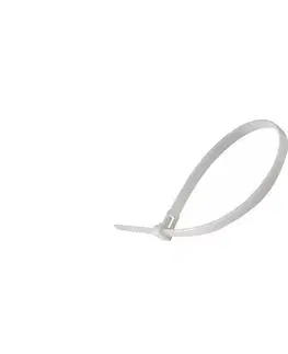 Predlžovacie káble  Plastové sťahovacie pásky 2,5x100mm 100ks biela 11159
