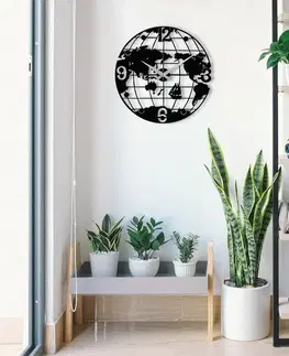Hodiny Nástenné hodiny World S018 Black , 48 x 48 cm