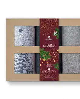 Bytový textil Kuchynská vianočná sada 5 šedá 3 ks
