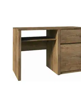Písacie a pracovné stoly KONDELA Montana B1 pc stolík dub lefkas tmavý