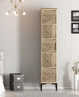 Šatňové skrine Šatníková skriňa Kumsal P - Walnut, Cream