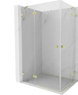 Sprchovacie kúty MEXEN/S - Lunar Duo sprchovací kút dvere krídlové 120 x 75, transparent, zlato kartáčovaná 834-120L-075P-55-00
