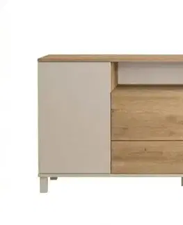 Komody a skrinky ROMA široká komoda na nožičkách 2S, sepet/coast