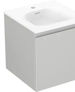 Kúpeľňový nábytok MEXEN/S - Orio kúpeľňová skrinka 45 cm s umývadlom Vela, 1 šuplík, sivá mat/biela mat 91A10-04547-1-BF62-W23M01
