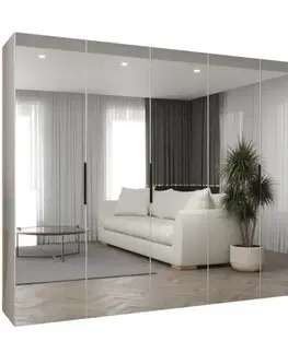Šatníkové skrine Skriňa Marbella III 300 biela/čierna