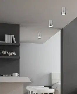 Stropná svetla Strieborná stropná lampa 10cm 1xGU10 - POSLEDNÉ 2 KUSY