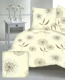 Obliečky Obliečky krepové Púpava hnedá TiaHome - 1x Vankúš 90x70cm, 1x Paplón 140x200cm