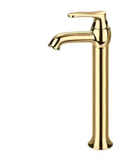 Kúpeľňové batérie OMNIRES - ART DECO umývadlová batéria vysoká, zlatá lesk AD5112GL