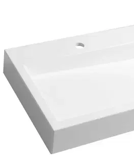 Sanitárna keramika SAPHO - ORINOKO dvojumývadlo, litý mramor, 100x42 cm, biela OR101