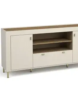 Komody do spálne Komoda Mossa M07 2D1S dub whisky/cashmere