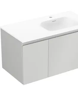 Kúpeľňový nábytok MEXEN/S - Orio kúpeľňová skrinka 90 cm s umývadlom Vela pravá, 1S, 1D, sivá mat/biela mat 91A13-09047-3-BBFF62-W23P01