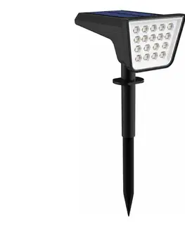 LED osvetlenie  LED RGBW Solárne svietidlo so senzorom LED/3,7V IP54 1200 mAh čierne SOLAR RGBW GARDEN SPOT LED