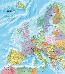 Európa Europa nástenná mapa politická poster 1:6Mil