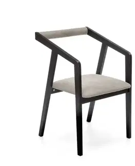 Čalúnené stoličky Stolička Azul drevo/velvet čierna/popol 50x53x79