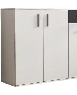 Komody do spálne Komoda Justus 07 White/ Black Gloss