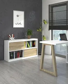 Detské stoly a stolíky ArtAdrk Písací stolík IWO ll | biela matná / dub artisan