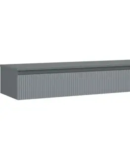 Kúpeľňový nábytok MEXEN/S - Rivel kúpeľňová skrinka pod umývadlo 140 cm s doskou, 1 šuplík, reliéf, grafit mat 91A20-14023-1-BFC66