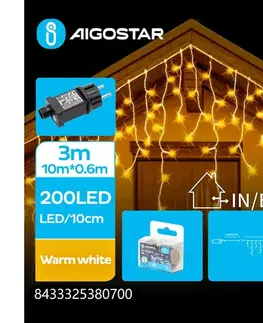 LED osvetlenie  B.V.  - LED Vonkajší vianočný reťaz 200xLED/8 funkcií 13x0,6m IP44 teplá biela B103031QL