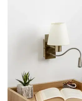 Svietidlá BRILAGI - LED Nástenná lampa NUBILA 1xE27/25W/230V + LED/3W mosadz/krémová BG1557+BG1572
