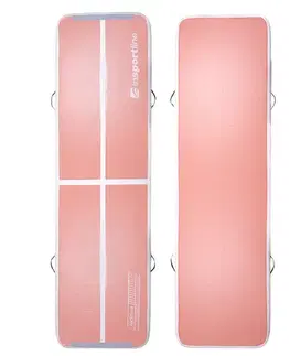 Žinenky Airtrack inSPORTline Airstunt 500x100x10 cm korálová ružová s elektrickou pumpou
