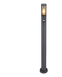 Záhradné lampy Globo 3159SAS - Von. lampa so senzorom BOSTON 1xE27/15W/230V IP44 110 cm čierna 3159SAS