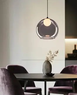 Stropná svetla Stropná lampa Brin čierna 1x15W G9 dymová s bielym tienidlom