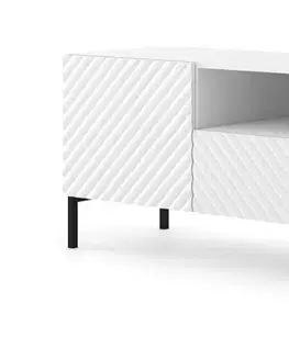 TV stolíky ArtBm Tv stolík SURF 150 | 2D1S Prevedenie: Čierny mat / čierne nohy