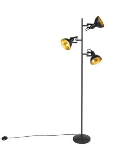 Stojace lampy Inteligentná stojaca lampa čierna so zlatou farbou 3 svetlá vrátane 3 WiFi P45 - Tommy