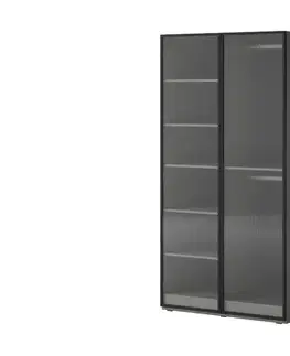 Šatníkové skrine ArtPS Šatníková skriňa FLEXON | sivá / Flutes