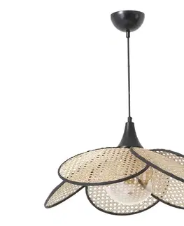 Svietidlá  Závesný luster na lanku FUME 1xE27/40W/230V, priemer 45 cm, čierna/béžová 846STL1882