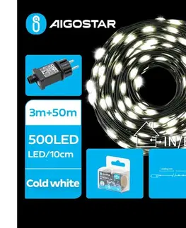 LED osvetlenie  B.V.  - LED Vonkajší  reťaz 500xLED/8 funkcií 53m IP44 studená biela B103031S0