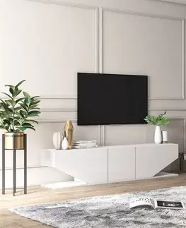TV stolíky EMERALD TV stolík s dvierkami, biela