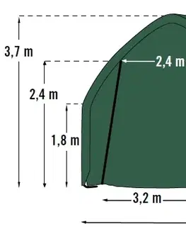 Garážové stany Plachtová garáž 3,9 x 6,1 m zelená Dekorhome