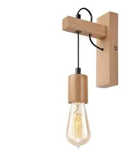 Svietidlá  Nástenné svietidlo LEON 1xE27/60W/230V dub KM-1.97 DĄB