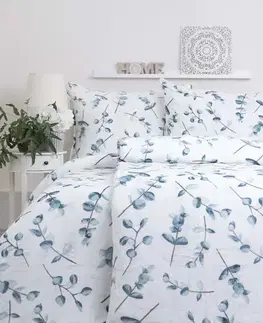 Obliečky MKLozkoviny.sk Francúzske obliečky mikroplyš Exclusive – Eukalyptus - 220 × 200 cm - 70 x 90 cm