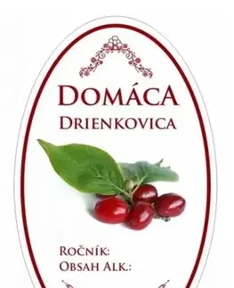 Samolepky na stenu Kinekus Samolepka na fľašu DRIENKOVICA domáca ovál biela, 16ks etikiet