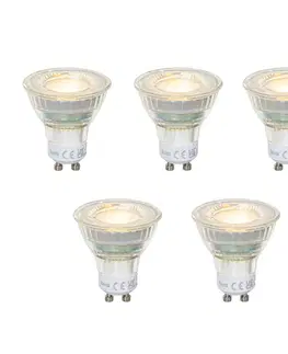 LED osvetlenie Sada 5 čírych LED žiaroviek GU10 50 mm 2,5 W 450 lm 2700 K