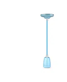 Predlžovacie káble  Napájací kábel 1xE27/60W/230V modrá/porcelán 3806