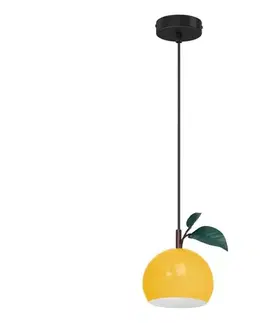 Svietidlá  Luster na lanku APPLE 1xE27/15W/230V žltá 8940