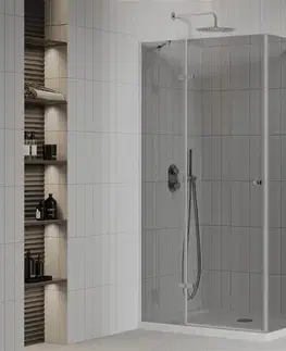 Vane MEXEN/S - Roma sprchovací kút 90x100, grafit, chróm + biela vanička so sifónom 854-090-100-01-40-4010