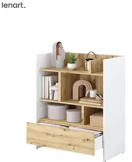Nábytok Dig-net nábytok Regál Lenart BED CONCEPT BC-25 | biela / dub artisan