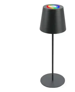 Lampy Briloner 7507015 - LED RGBW stmievateľná nabíjacia stolová lampa LED/2,5W/5V IP44 antracit 7507015