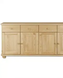 Komody do spálne Komoda z Borovice KD141 surová