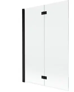 Sprchové dvere MEXEN - MIST vaňová zástena 120x150 cm 6mm 2-s, čierna, číra, ľavá 8A9-120-002-70-00-L