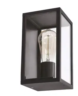 Osvetlenie Záhradná fasádna lampa Hoya obdĺžniková 12x22cm čierna 1x60W E27 IP44