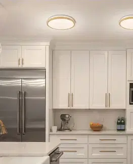 Stropná svetla STROPNÉ SVIETIDLÁ KATO 400 mm LEDEA LED 24W KOV BIELA, SVETLÉ DREVO